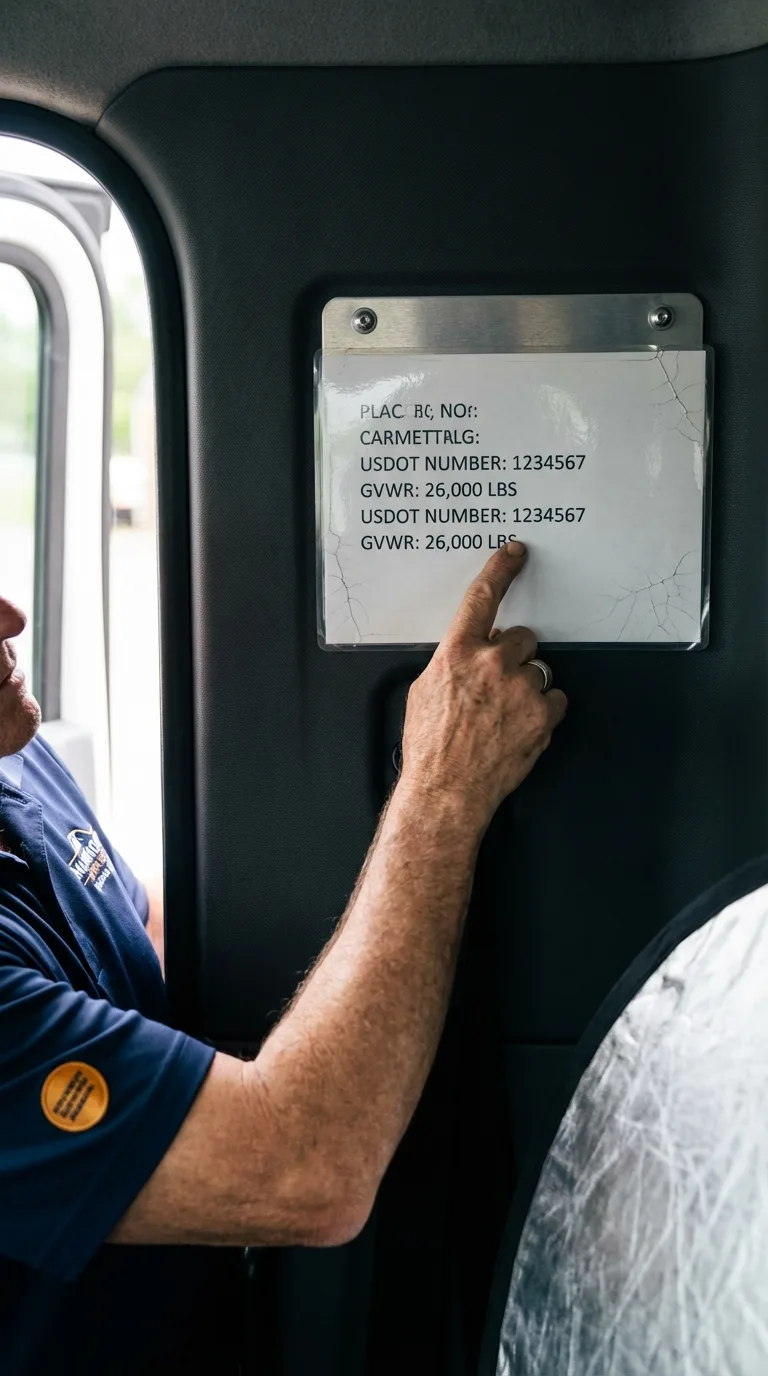 USDOT licensing placard verification in Mills River
